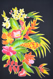 Sarong B-122-F - Batik- Tropical Bouquet Black
