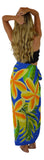 Sarong B-141-F - Batik- Hawaiian Plumeria Blue