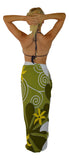 Sarong B-224-F - Batik- Hawaiian Tiare Green