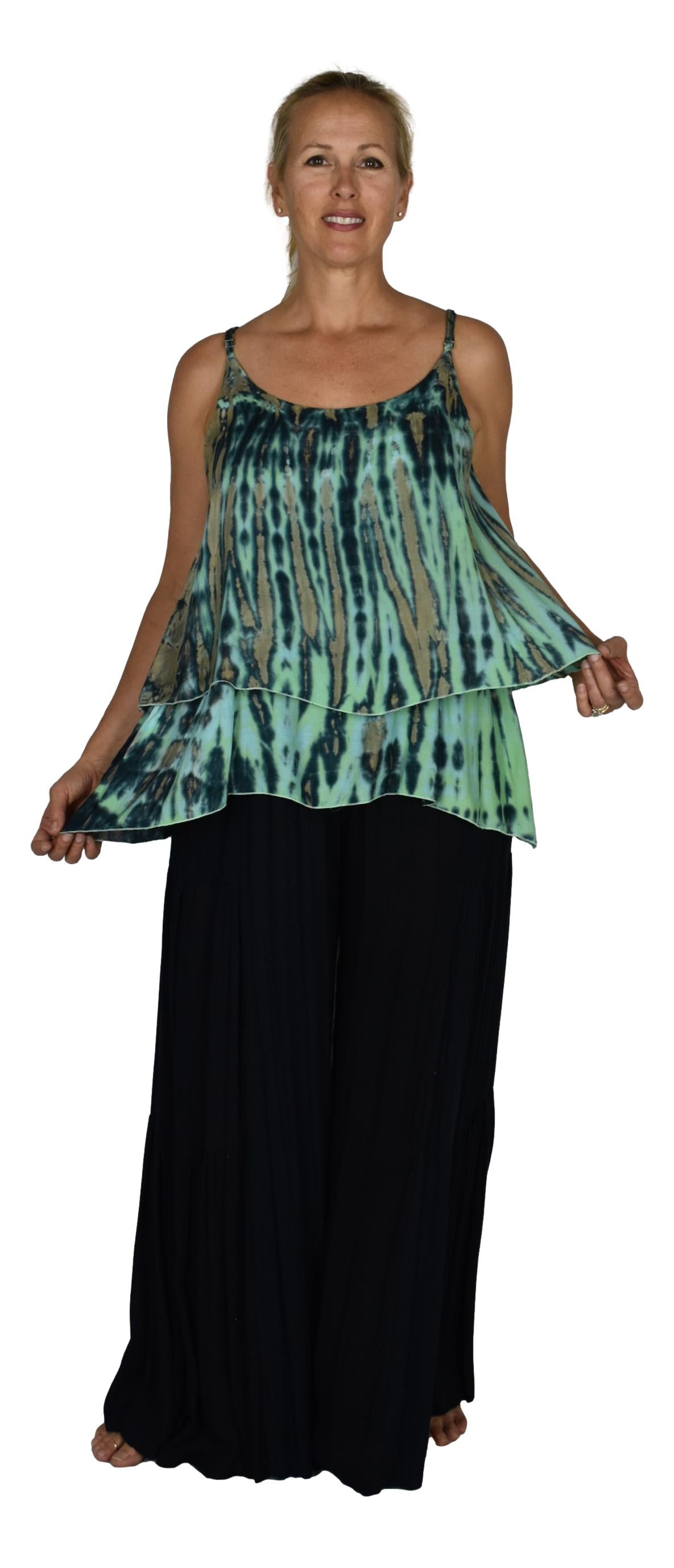 Bahama Top - BAHA-914 – Tye Dye Green, Adjustable Straps