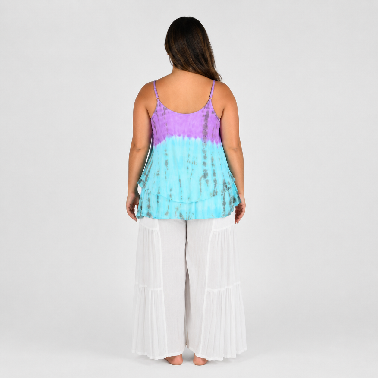 Bahama Top - BAHA-917 – Tye Dye Purple and Teal, Adjustable Straps