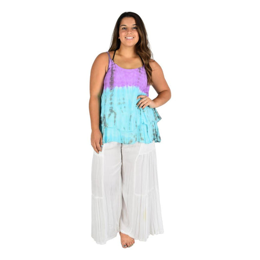Bahama Top - BAHA-917 – Tye Dye Purple and Teal, Adjustable Straps