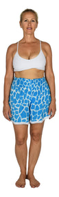 Beach Babe Shorts BBS-3506-L/XL - Animal Print Giraffe Blue (L/XL)