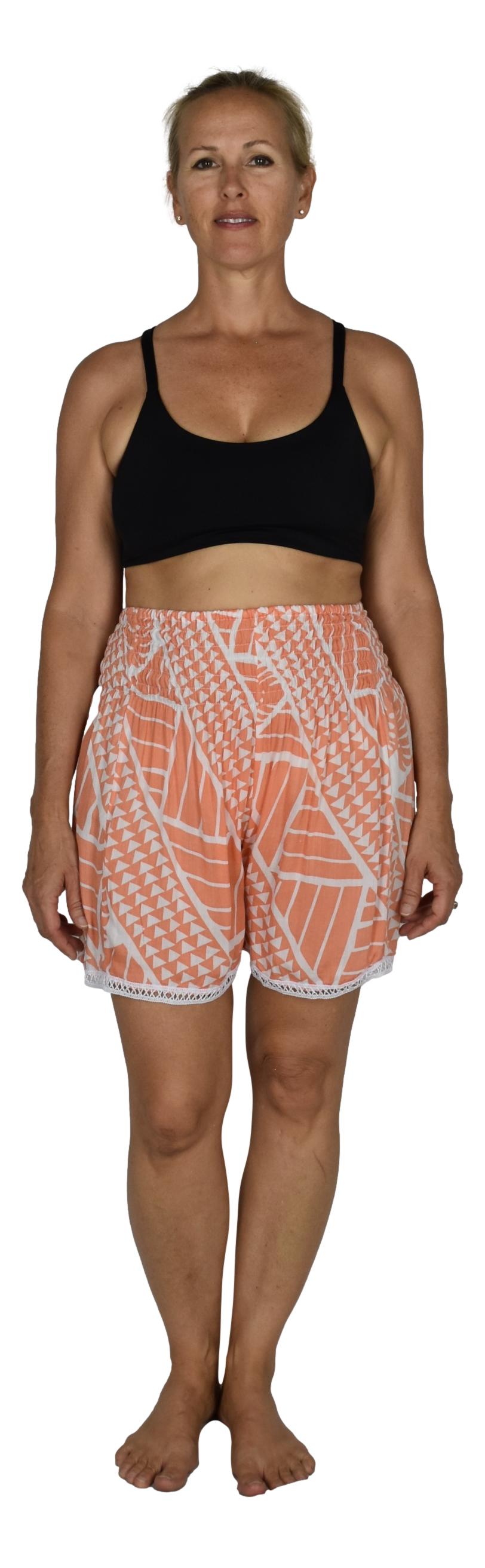 Beach Babe Shorts BBX-4101-XL Juniors Peach and White Coral