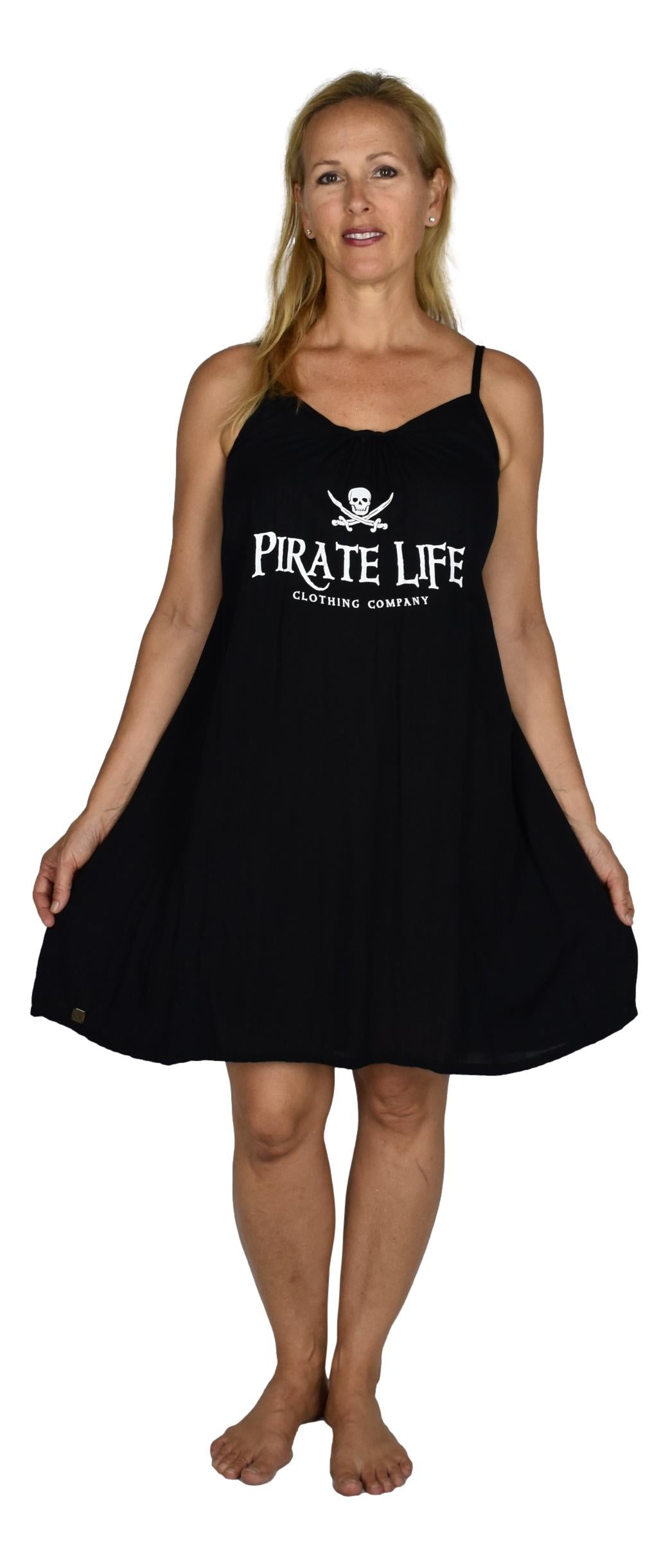 Bali Dress Short - BD-10-PRTLIFE-S - Solid Black Pirate Life