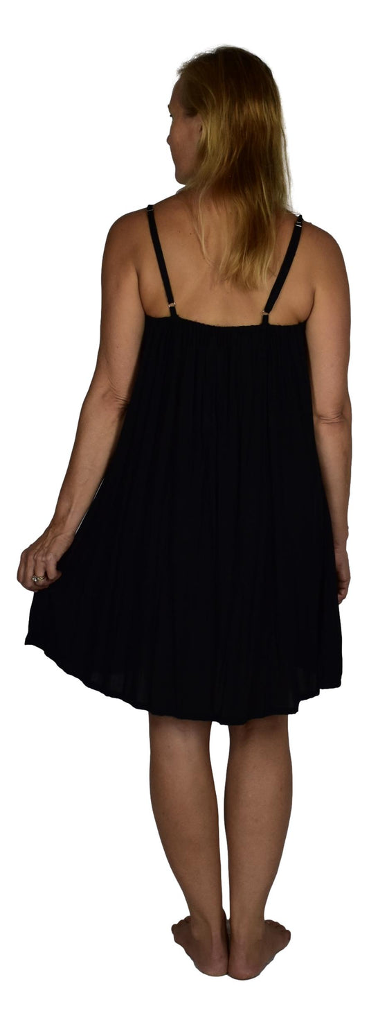 Bali Dress Short - BD-10-PRTLIFE-S - Solid Black Pirate Life