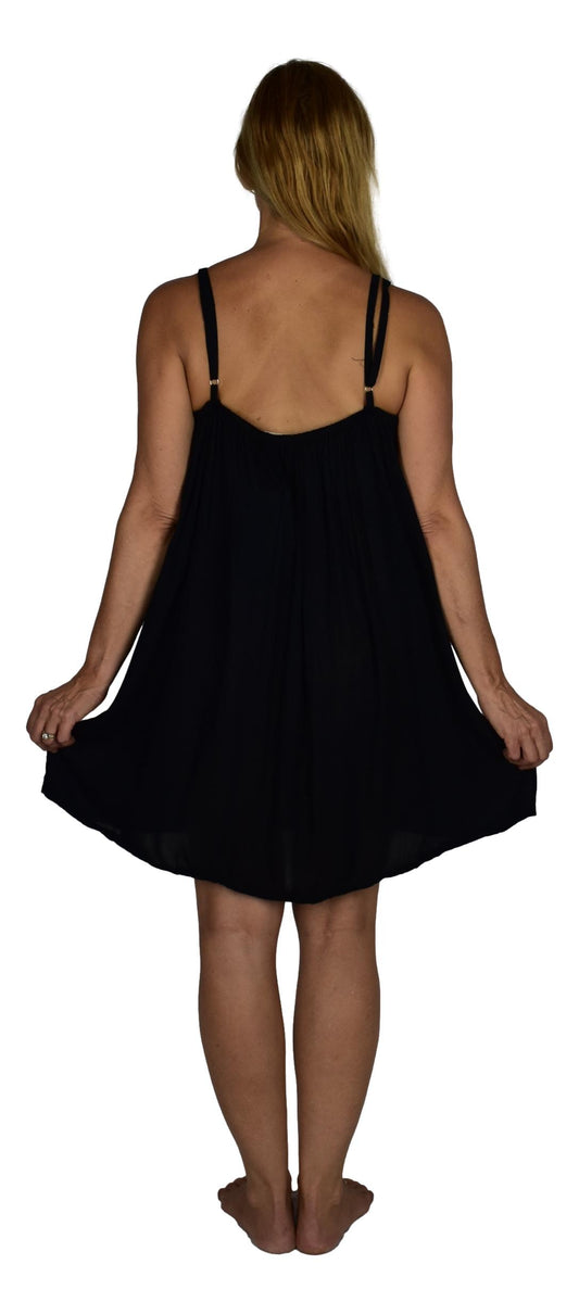 Bali Dress Short - BD-10-PRTLIFE-S - Solid Black Pirate Life