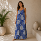 Bali Dress Long - BD-1231-L - Blue Chrysanthemum