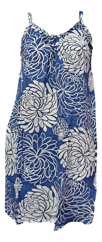 Bali Dress Short - BD-1231-S - Blue Chrysanthemum