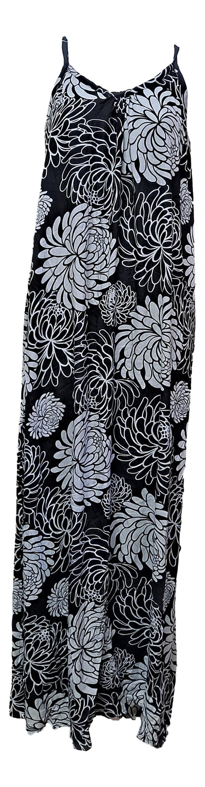 Bali Dress Long - BD-1232-L - Black Chrysanthemum