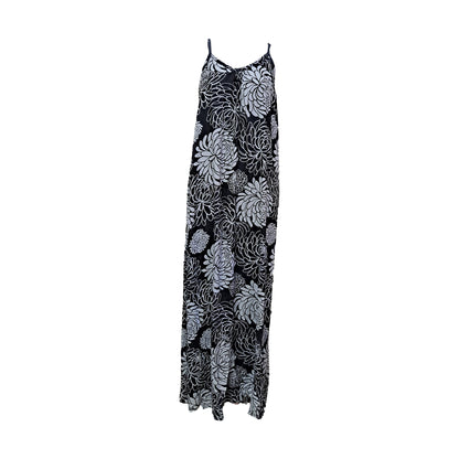 Bali Dress Long - BD-1232-L - Black Chrysanthemum