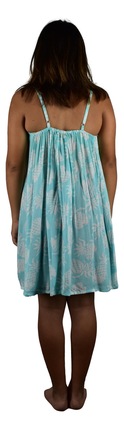 Bali Dress Short - BD-1316-S - Teal Pineapple