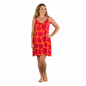 Bali Dress Short - BD-1501-S - Red Hibiscus on Orange