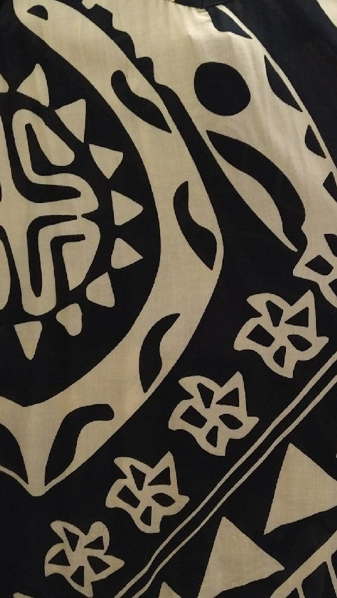 Bali Dress Short - BD-2020-S - Black and Beige Turtle