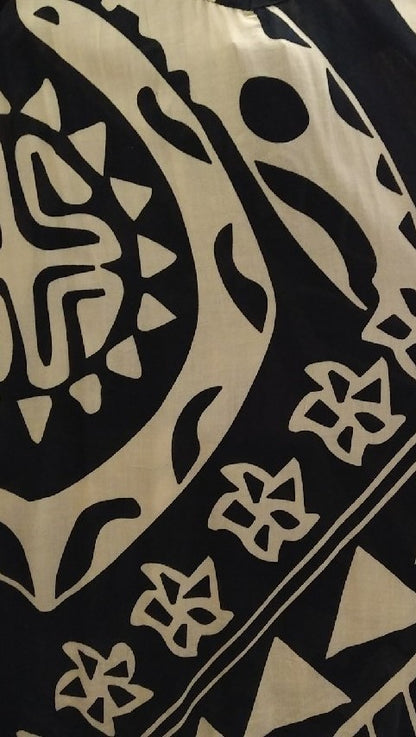 Bali Dress Short - BD-2020-S - Black and Beige Turtle