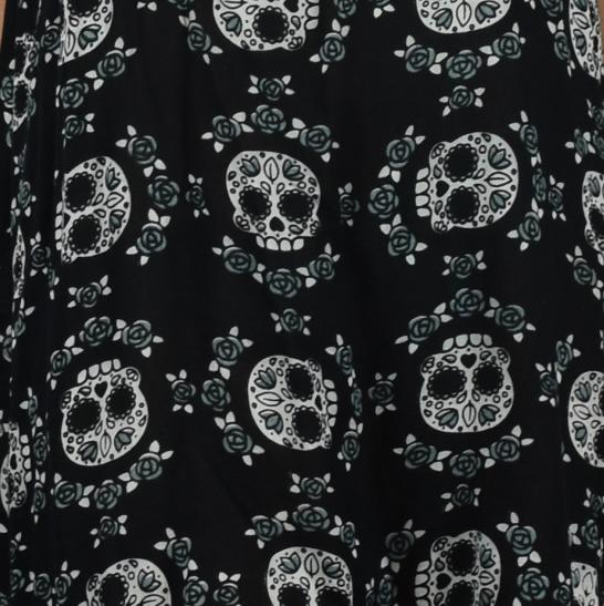 Bali Dress Short - BD-2950-S Black and Gray Sugar Skulls