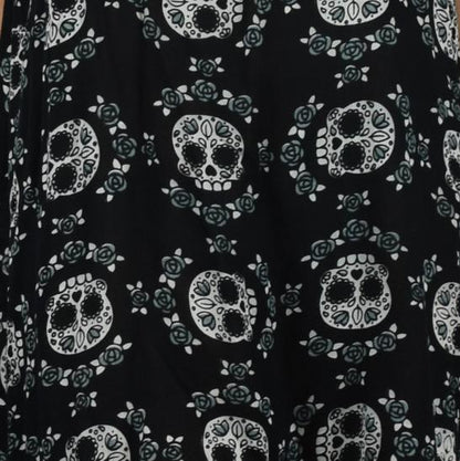 Bali Dress Short - BD-2950-S Black and Gray Sugar Skulls