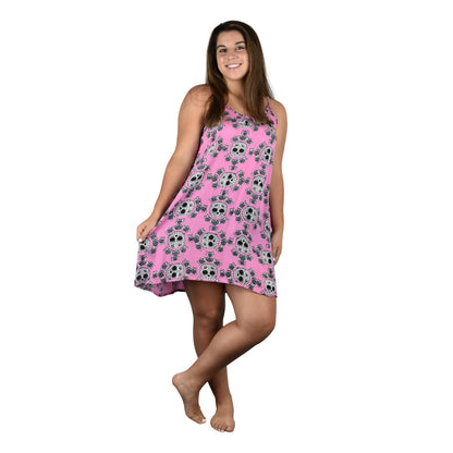 Bali Dress Short - BD-2951-S Pink Sugar Skulls