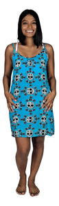 Bali Dress Short - BD-2955-S Blue Sugar Skulls