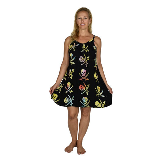 Bali Dress Short - BD-2971-S Rainbow Pirate Print