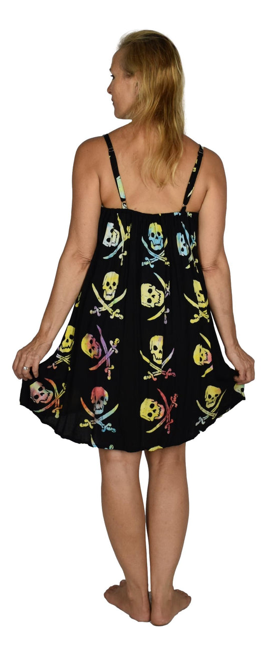 Bali Dress Short - BD-2971-S Rainbow Pirate Print