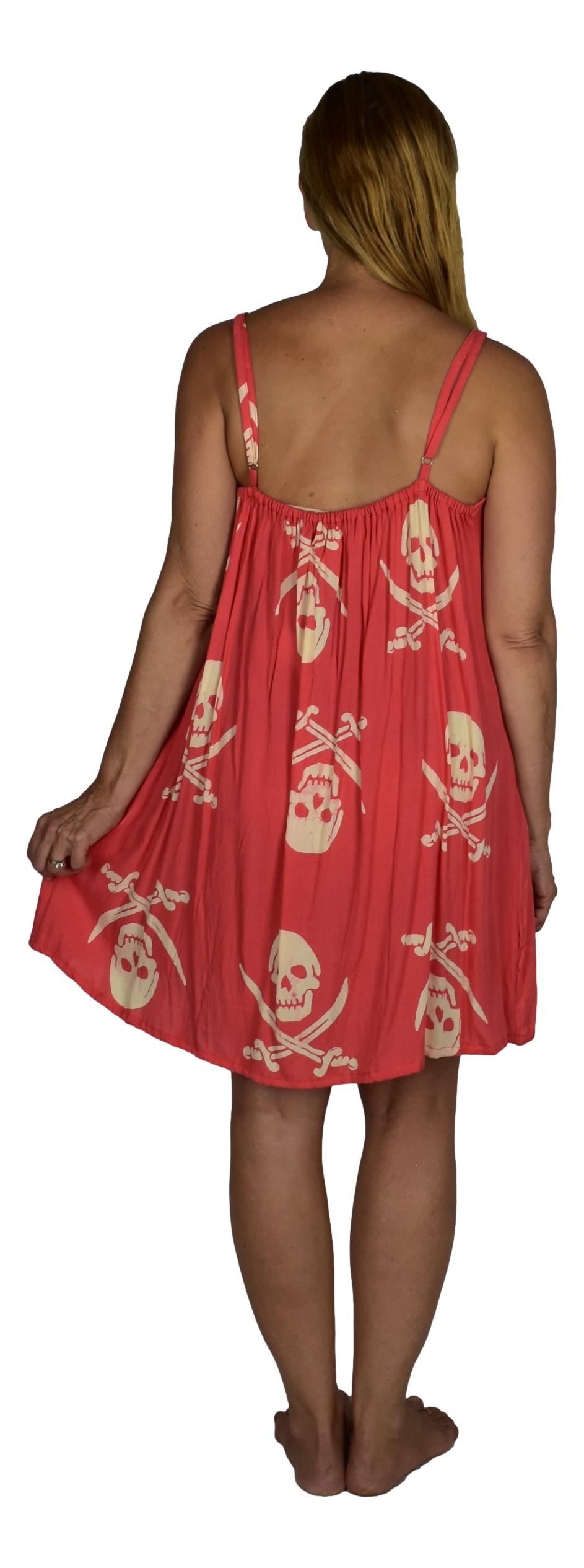 Bali Dress Short - BD-3042-S Pink Pirate Print