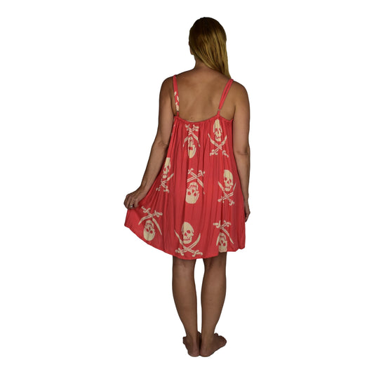 Bali Dress Short - BD-3042-S Pink Pirate Print
