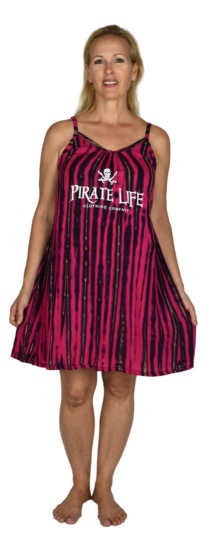 Bali Dress Short - BD-912-PRTLIFE-S Pink Tye Dye Pirate Life