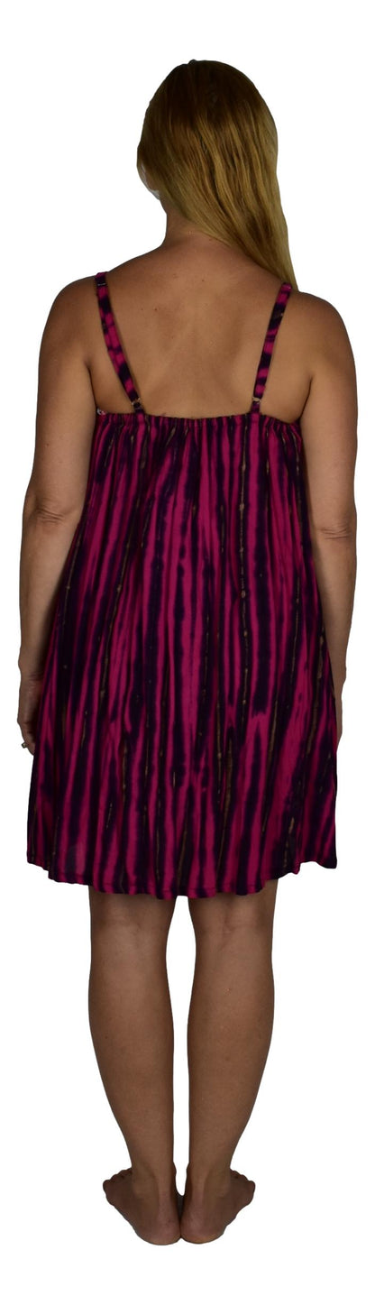Bali Dress Short - BD-912-PRTLIFE-S Pink Tye Dye Pirate Life