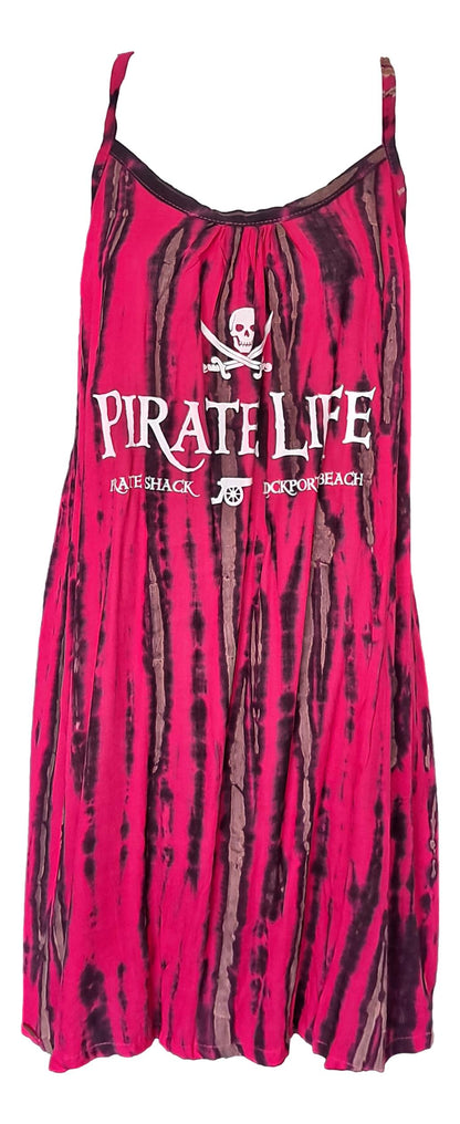 Bali Dress Short - BD-912-PRTLIFE-S Pink Tye Dye Pirate Life