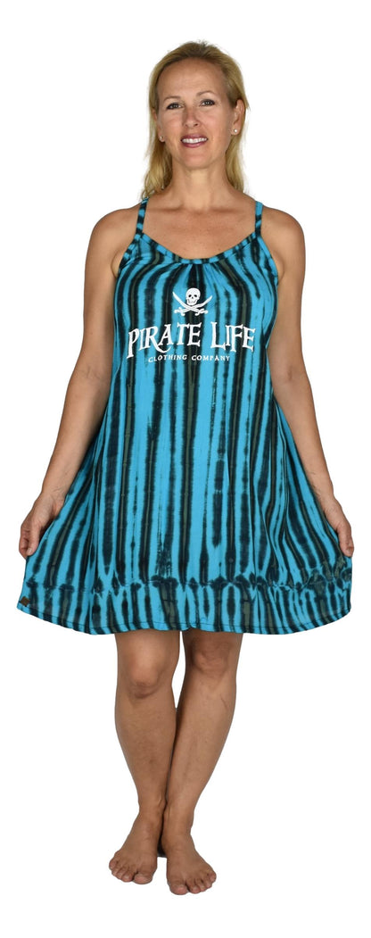 Bali Dress Short - BD-915-PRTLIFE-S Blue Tye Dye Pirate Life