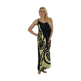 Bali Dress Long - BD-MON2-20-L - Gray Monstera **Pre-order Winter 2025/2026**