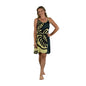Bali Dress Short - BD-MON2-20-S - Gray Monstera