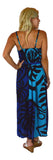 Bali Dress Long - BD-MON2-6-L - Blue Monstera **Pre-order Winter 2025/2026**