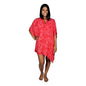 Boca Raton BOCA-4011 - Red and Pink Hibiscus Cover Up Shirt One Size up to 3X
