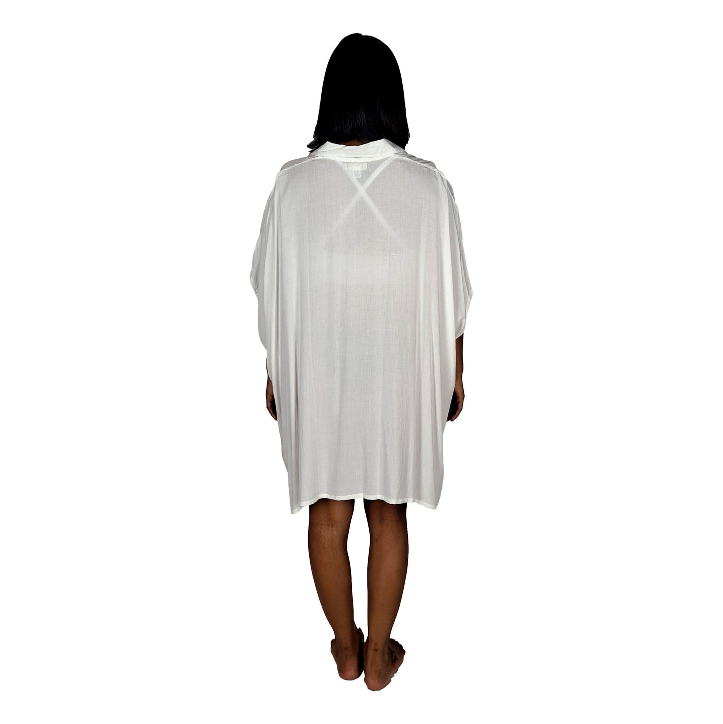 Boca Raton BOCA-8 - Solid White Cover Up Shirt One Size up to 3X