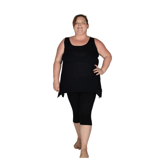 Cayman Top Plus CAYM-10-1X -Solid Black, Resort Top Plus Size