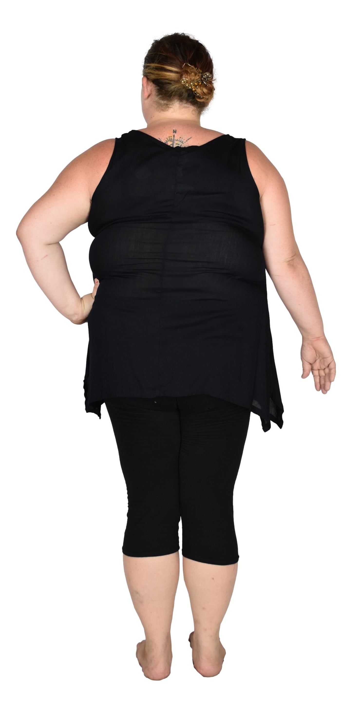 Cayman Top Plus CAYM-10-1X -Solid Black, Resort Top Plus Size