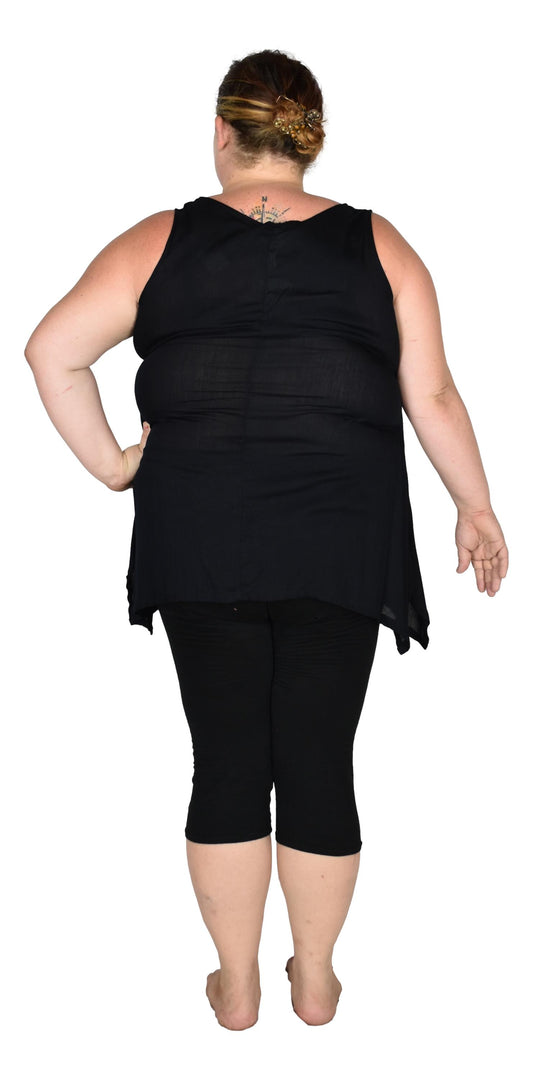 Cayman Top Plus CAYM-10-1X -Solid Black, Resort Top Plus Size