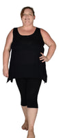 Cayman Top Plus CAYM-10-1X -Solid Black, Resort Top Plus Size