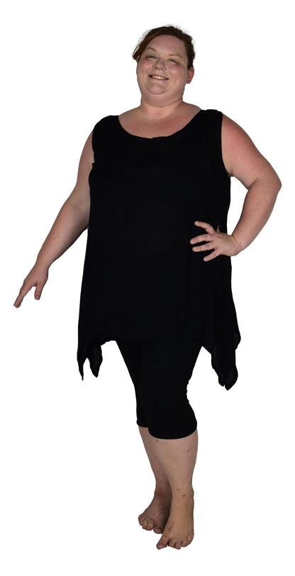 Cayman Top Plus CAYM-10-2X -Solid Black, Resort Top Plus Size