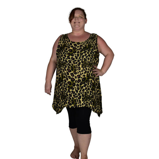 Cayman Top Plus CAYM-3519-2X - Animal Print Leopard Brown, Rayon, 2X