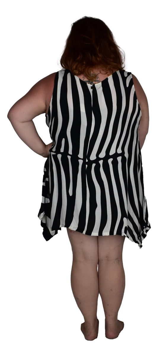 Cayman Top Plus CAYM-3520-2X - Animal Print Zebra, Rayon, 2X