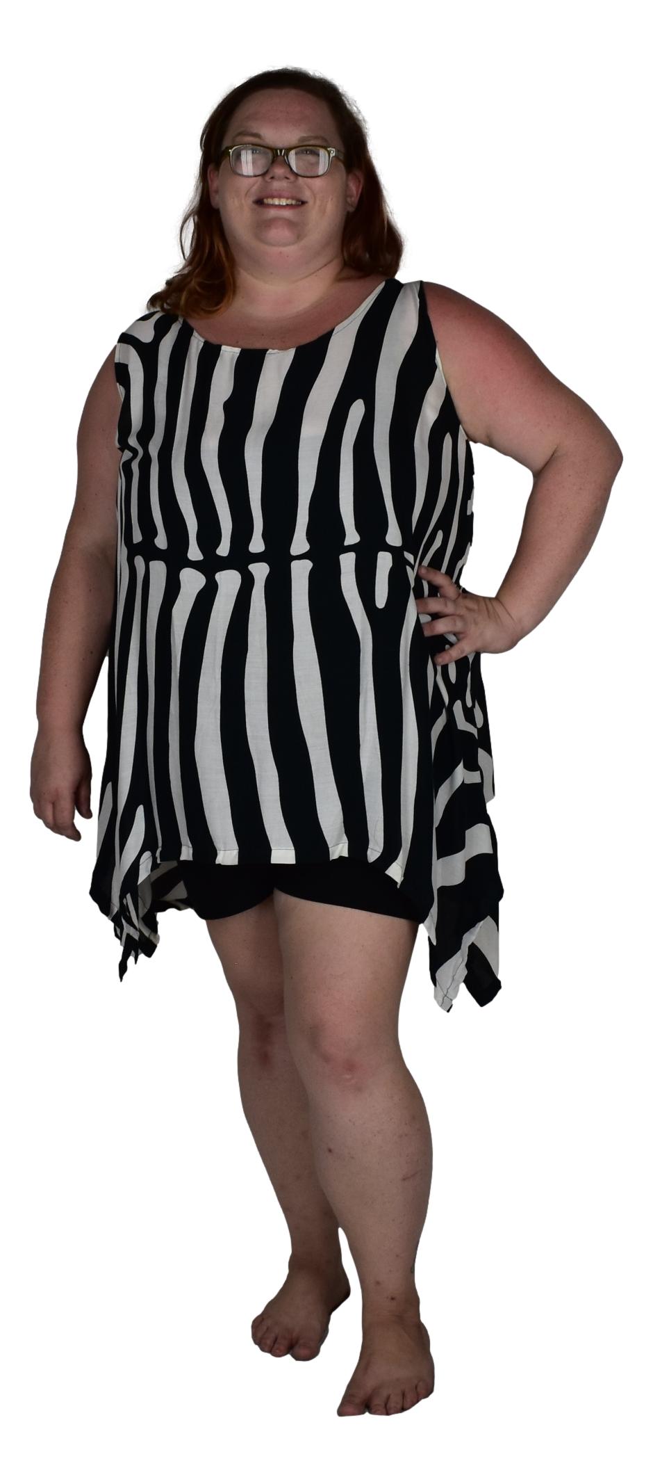 Cayman Top Plus CAYM-3520-2X - Animal Print Zebra, Rayon, 2X