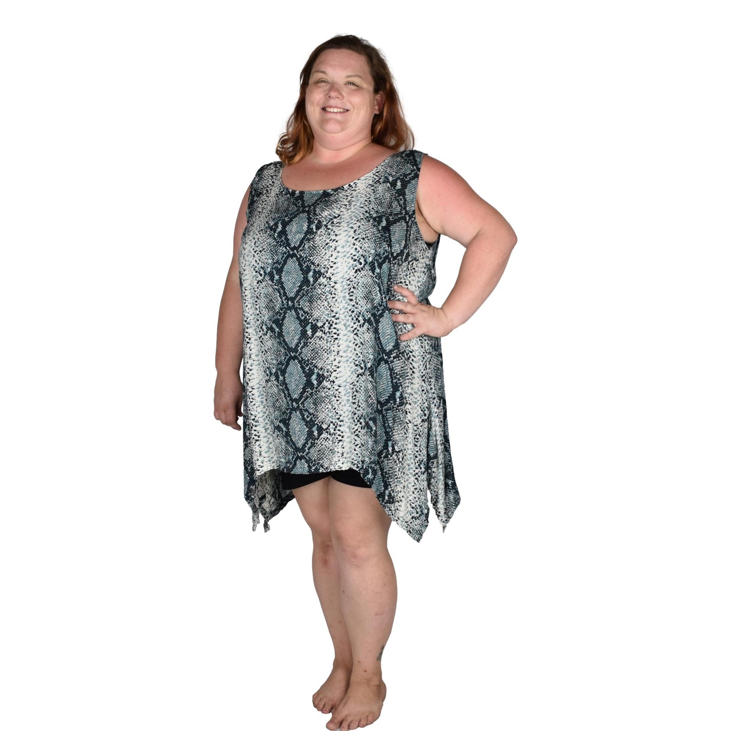 Cayman Top Plus CAYM-3530-2X - Animal Print Snake Skin, Rayon, 2X
