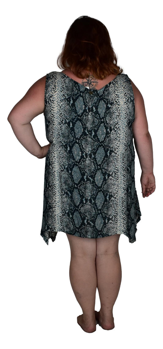 Cayman Top Plus CAYM-3530-2X - Animal Print Snake Skin, Rayon, 2X