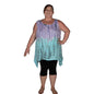 Cayman Top Plus CAYM-917-2X -Purple and Blue Tie Dye, Resort Top Plus Size