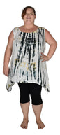 Cayman Top Plus CAYM-929-2X - Taupe Tye Dye, Resort Top Plus Size