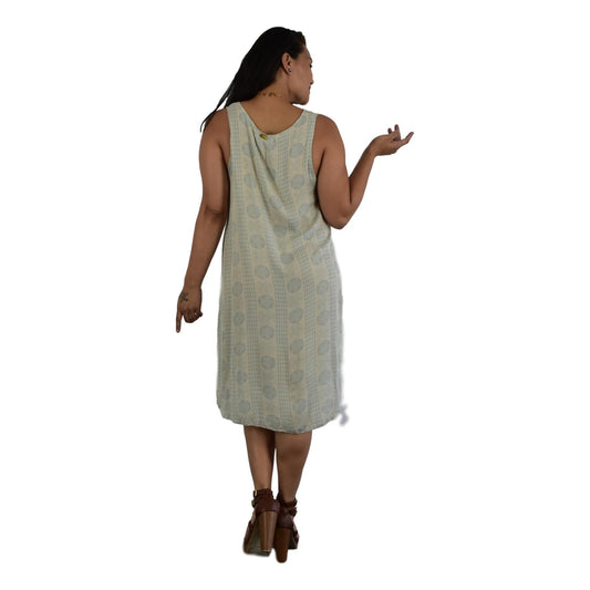 Cabana Dress CD-1420 – Beige and Gray Hawaiian Plumeria
