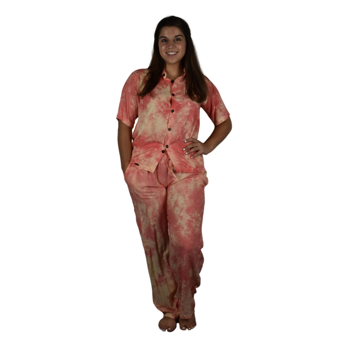 Day Jamma Set – DJ-501-S/M Pink Tye Dye – Small/Medium